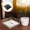 Iron Napkin Holder Paper Towel Desktop Storage Box Cardboard Rack (gold) Vintage Holders for Home Standing Dinner