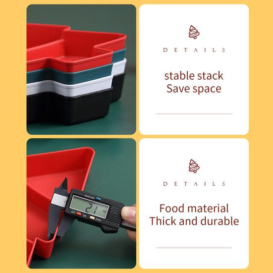 Рождественская елка Разделенный поднос для закусок Пластиковое сервировочное блюдо для фруктов, орехов, конфет Штабелируемое блюдо для еды для праздничных вечеринок Компактный кухонный органайзер