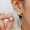 Серьги-гвоздики с жемчугом, спиралью. Серьги для повседневной носки, изысканные, сдержанного темперамента, легкая роскошь, нишевый дизайн.