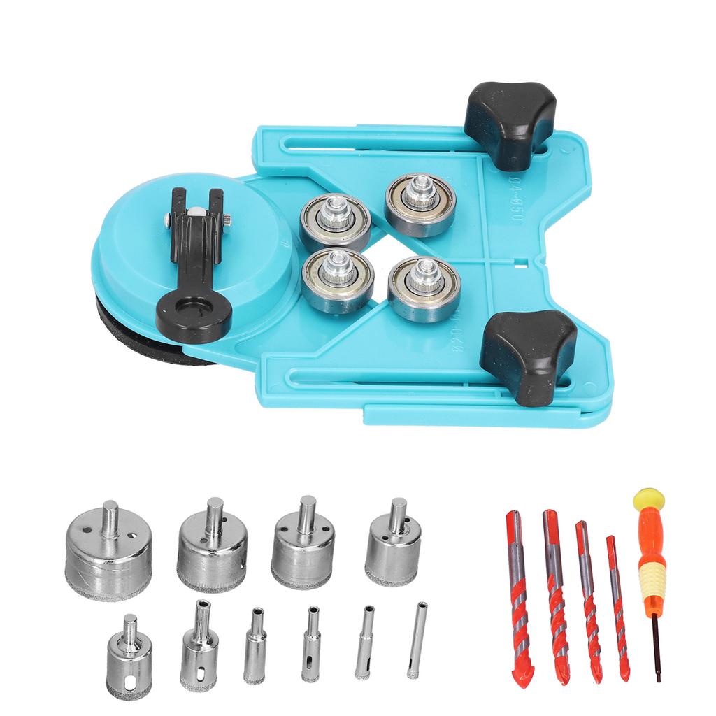 16Pcs Diamond Drill Bit Hole Saw 6?50mm Cutter Drilling Tool Set Kit for Tile WoodLight Blue
