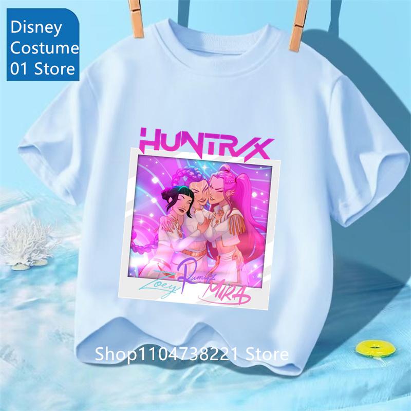 Toddler Girl Clothes Kpop Demon Hunters Cartoon Tee Shirt Funny Gift for Fans Harajuku Cool Kids T-shirts Summer Tops