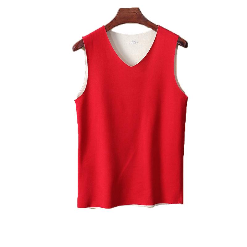 Мужской двусторонний бархатный теплый жилет, тонкое бесшовное нижнее белье, плюс утолщенная бархатная нижняя рубашка для осени и зимы