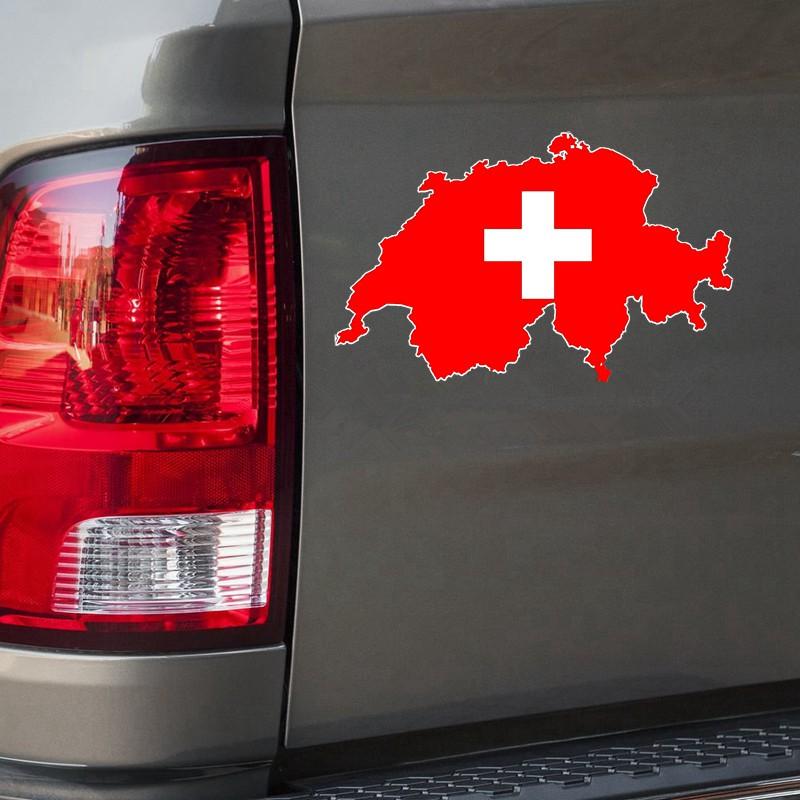 Tri Koshki KCS311 Швейцария Флаг Карта Автомобильная наклейка ПВХ красочные наклейки наклейка на автомобиль мотоцикл ноутбук чемодан