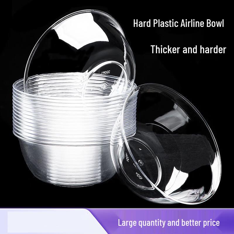 Disposable Plastic Crystal Bowls with Spoons - 100 Sets