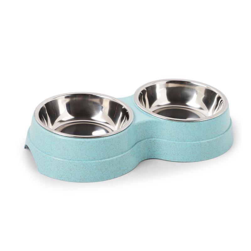 Миски для кошек из нержавеющей стали Двойные миски с подставкой Миски для домашних животных для кошек Кормушки для собак Миски для кошек