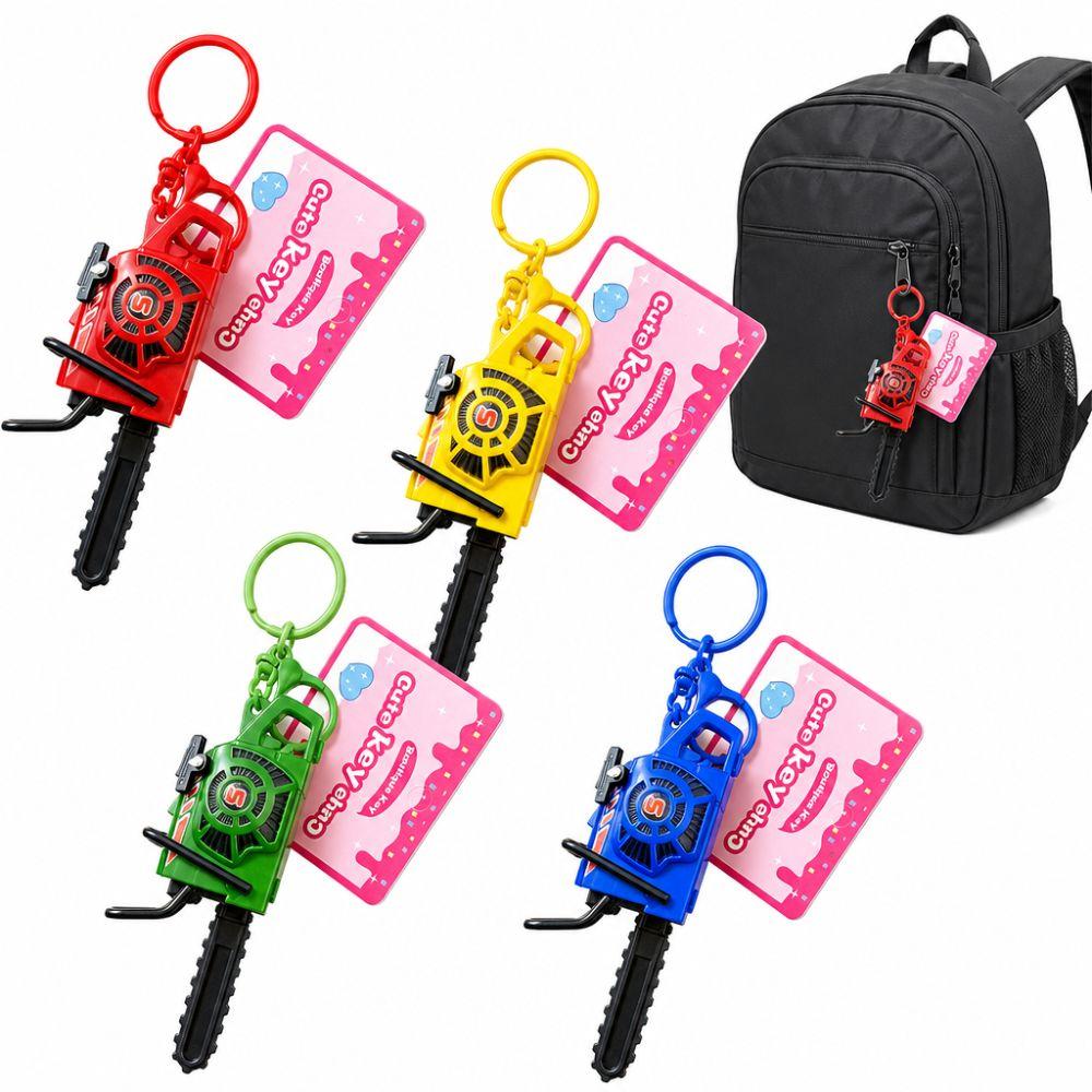 Realistic Simulation Electric Saw Keychain Plastic Logging Saw Toy Gift Key Decor