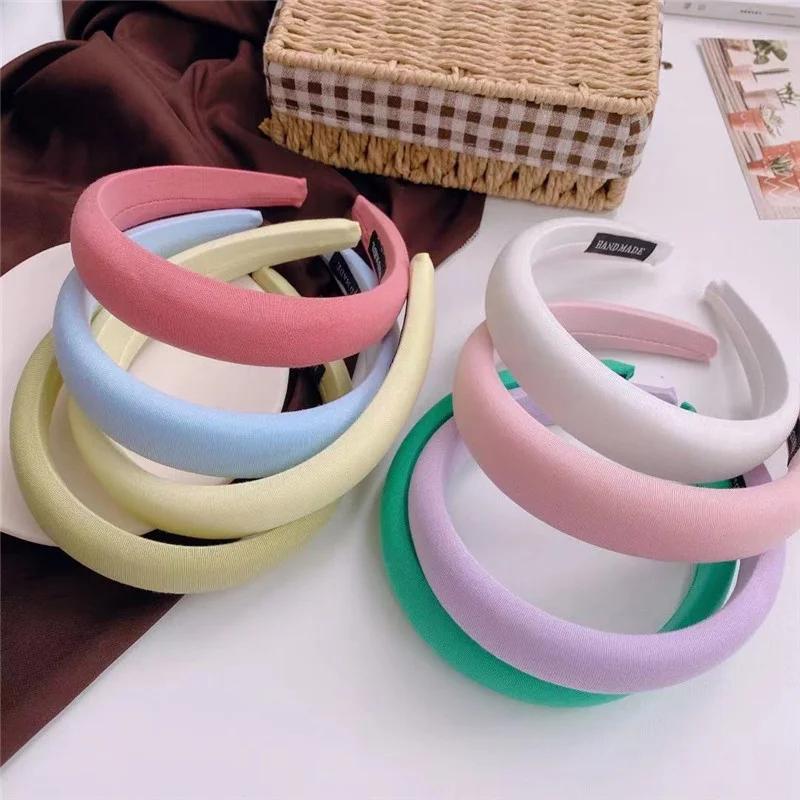 Korean Hair Band Solid Color Sweet Sponge Headband Thickening and Heightening Headband Fashion Hairband Hair Accessories