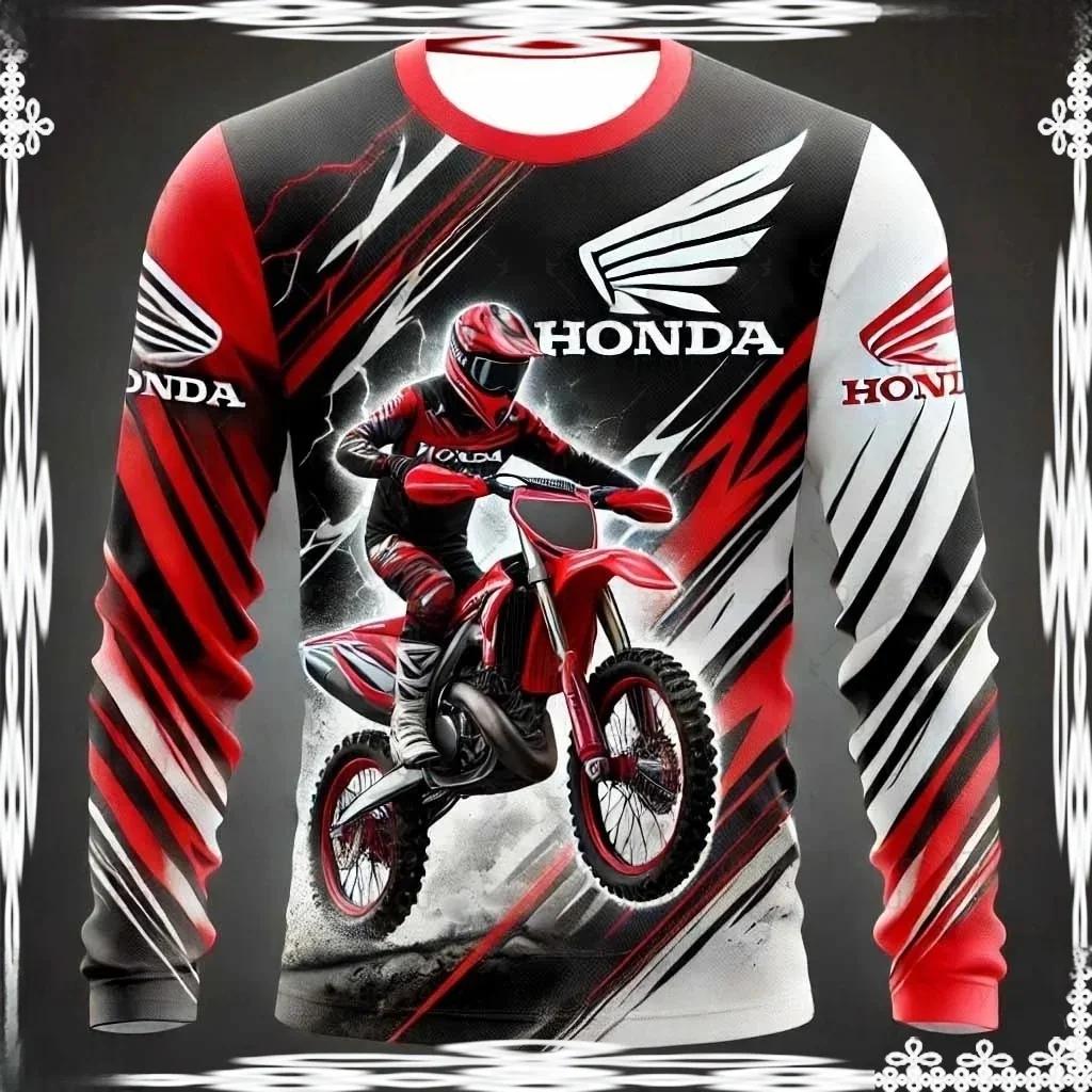 ABO2 Honda 2026 Summer New Off-Road Motorcycle Riding T-Shirt Breathable Sportswear Men and Women Riding Clothes