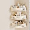 Suction Cup Corner Shelf Triangle Corner Shower Caddy No Drilling Adjustable Bathroom Organizer with Towel Bar Storage Rack for Shower Kitchen