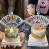 Birthday Candle Fan Decoration Surprise Blessing Fan Fan Shape Expansion Creative Party Automatic Baking