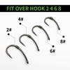 200pcs Carp Fishing Accessories Hook Silicone Tube Anti-tangle Rig Tubing Fit Over Hook 2/4/6/8 For Carp Fishing Tackle