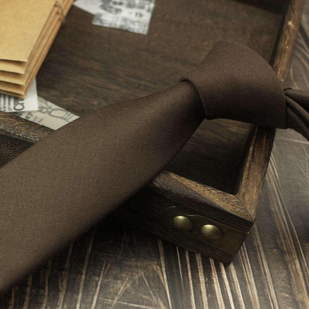 Cotton Elegant Men's Necktie Solid Color Business Suit Accessories Simple Neck Tie Student