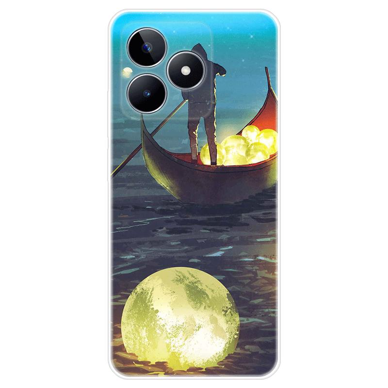 Для Realme C51 Корпус Окрашенная задняя крышка из ТПУ Мягкий силиконовый чехол Realme C51