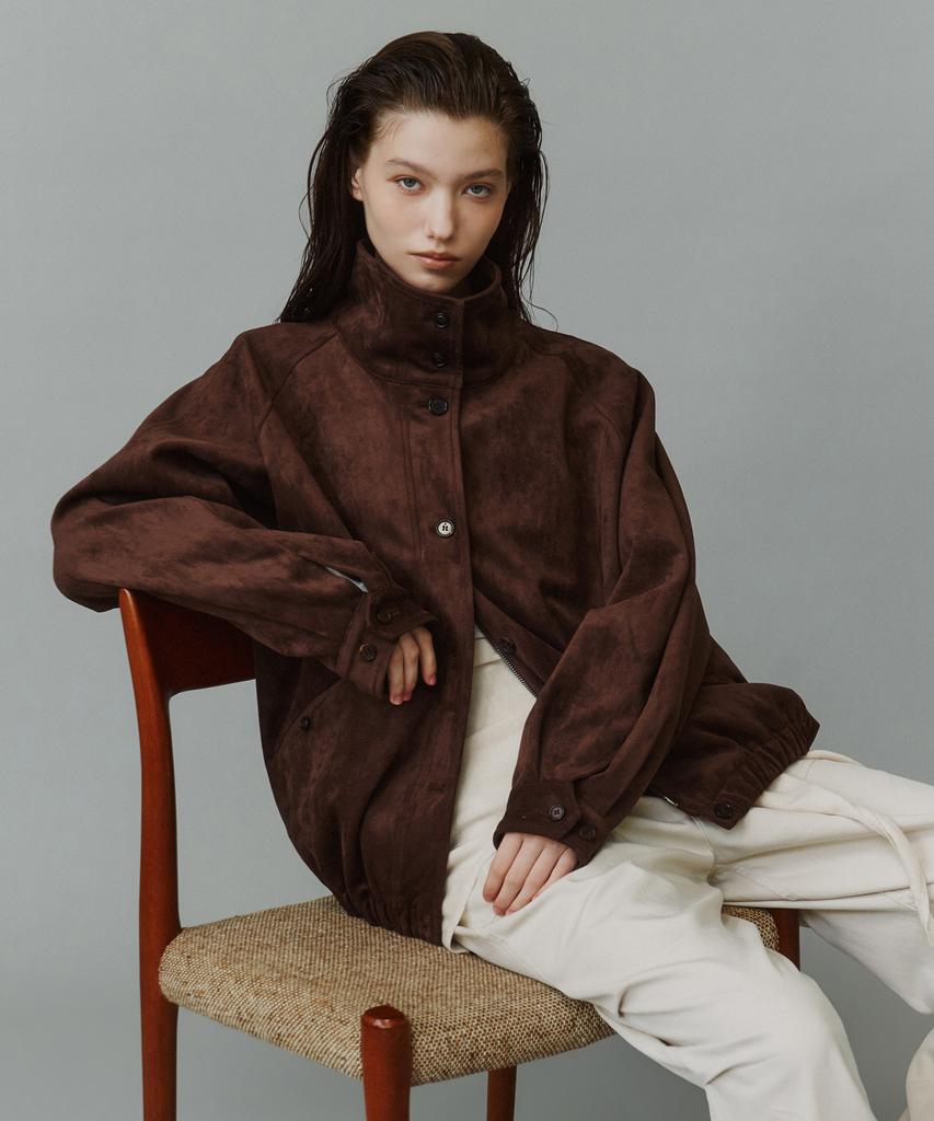 SIYAZU Siot4213 Suede High-Neck Blouson_Brown