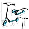 Black And Blue Foldable City Scooter With Shock Absorber
