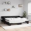 VidaXL Daybed with Trundle and Mattress Black 90x200 Cm Fabric 3197446