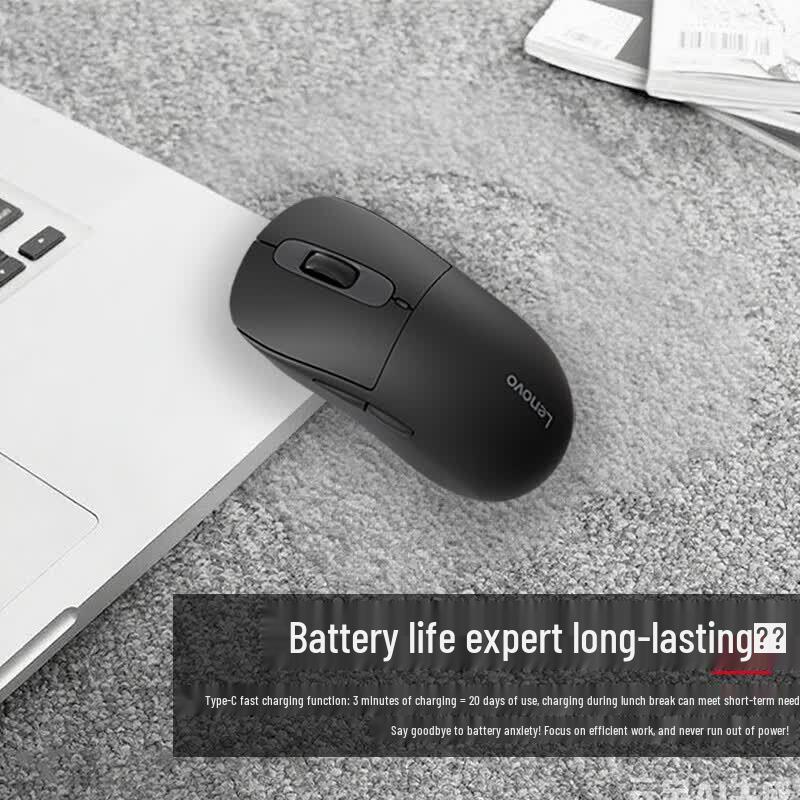 Lenovo Эргономичная беспроводная Bluetooth-мышь M30-C с двумя режимами
