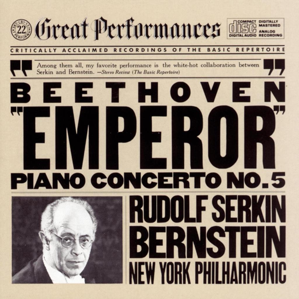 CD BEETHOVEN, SERKIN, BERNSTEIN; NYP - Piano Concerto 5 MYK37223 Non Japan Classical Used