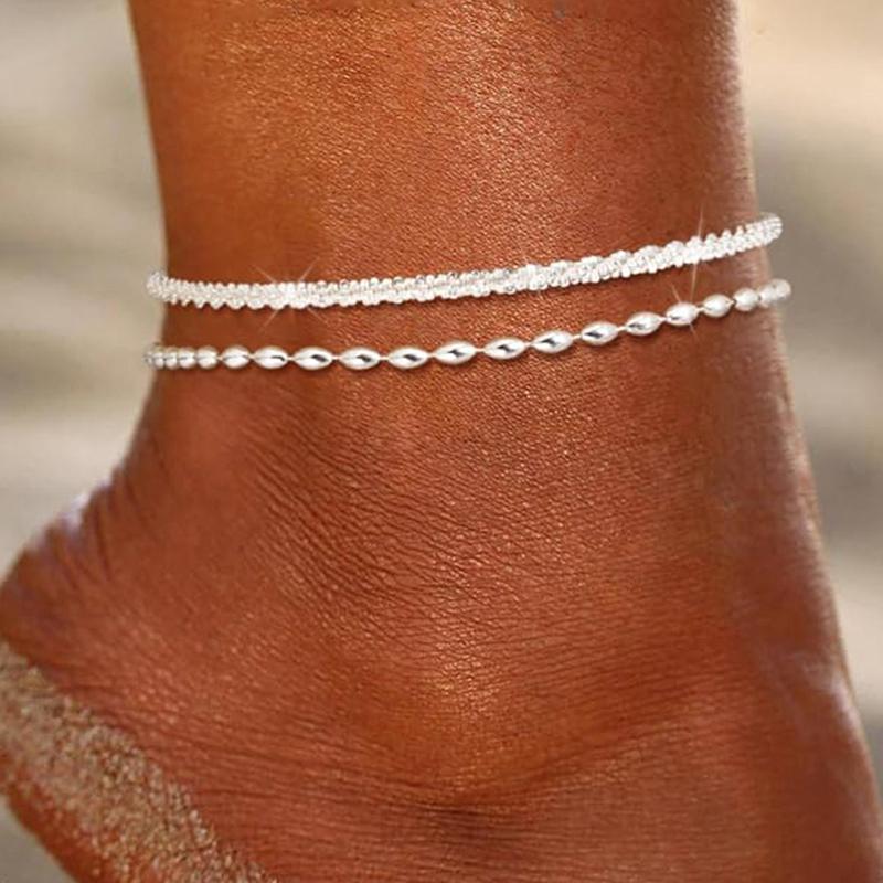 Stylish Waterproof Layered Ankle Bracelets 2/3Pcs for Women Ideal for Beach and Weekend Getaways