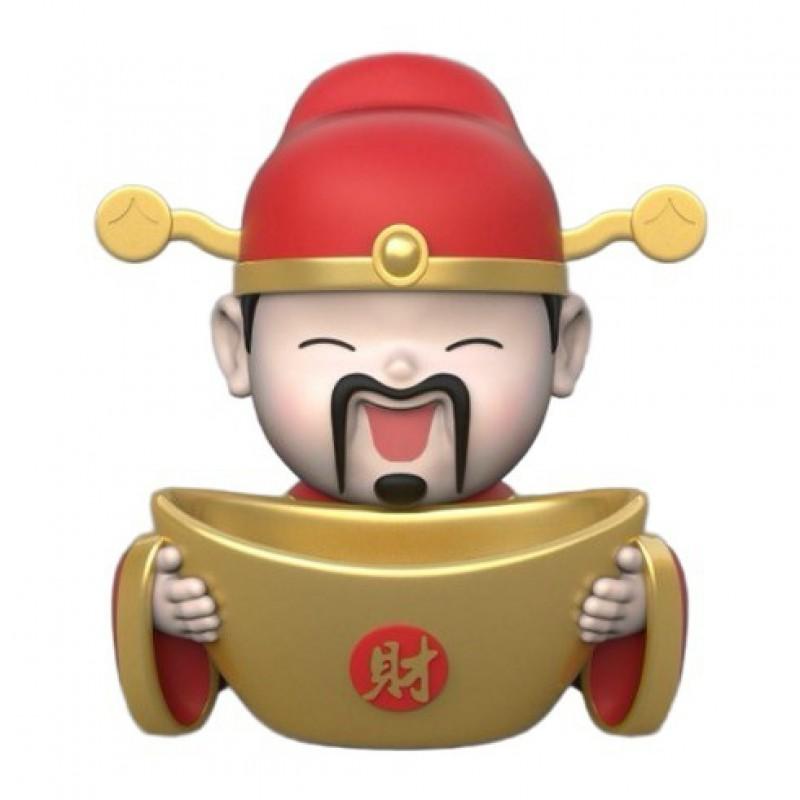 Resin Fortune God Figurine With Coin Box Decorative Desktop Ornament Home Living Room Feng Shui