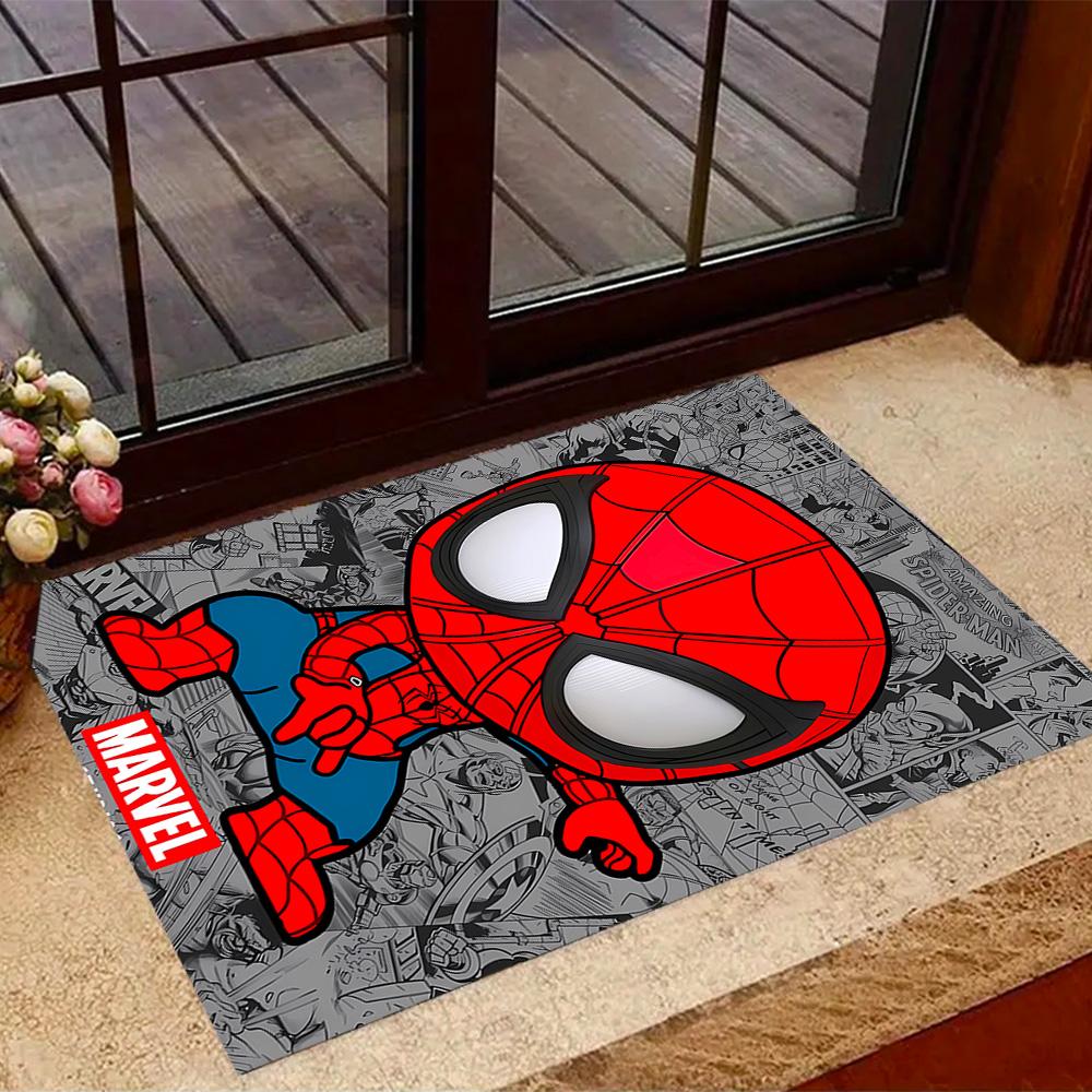 Spider-Man Red Background Non-Slip Rug - Polyester, Home Decor, Suitable for Bedrooms, Living Rooms, Entryways, and Studios