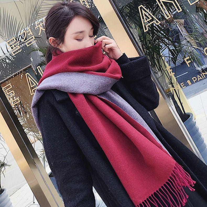 Women Plaid Scarves, Thickened Warm Scarves for Male and Female In Winter Warm Scarves