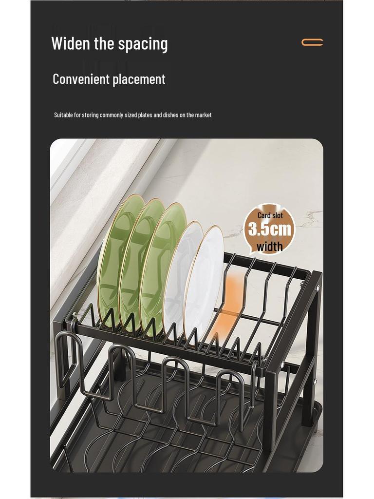 Кухонная сушилка для посуды с подставкой для чашек - Настольный органайзер для мисок, тарелок и палочек для еды