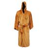 Male Flannel Robe Hooded Thicken Solid Color Long Sleeve Homewear Autumn Winter Star Pattern Belt Nightgown Bathrobe for Bedroom
