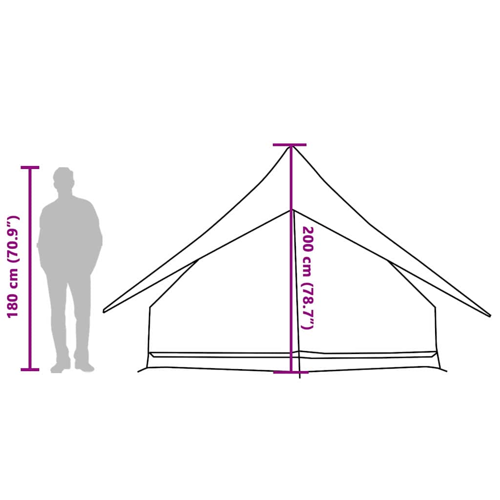 Family Tent with Grey and Orange Roof 315 x 286 x 200 cm