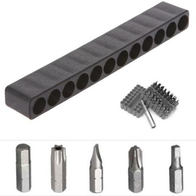 Черный пластиковый держатель бит для отвертки с хвостовиком 1/4 и 12 отверстиями, коробка для хранения