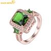 Классическое роскошное квадратное зеленое кольцо с цирконием, женские ювелирные изделия, свадебный подарок для вечеринки