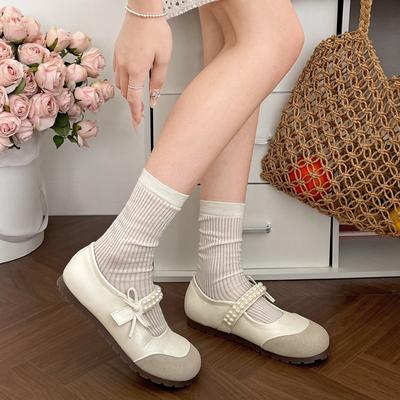 Серебристые ретро туфли Мэри Джейн на плоской подошве с круглым носком и скрытой платформой для увеличения роста, женские, лето 2025, новинка, к юбке, мягкая подошва