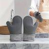 Anti-scald Thickened Silicone Gloves Heat Resistant Microwave Oven Baking Gloves BBQ Gloves Anti-slip Heat Insulation Mitts