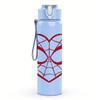 1PC Spider Man Red Heart Web 750ml Color Plastic Sports Water Bottle Leakproof Flip Straw Lid Suitable for Sports Office Home Use
