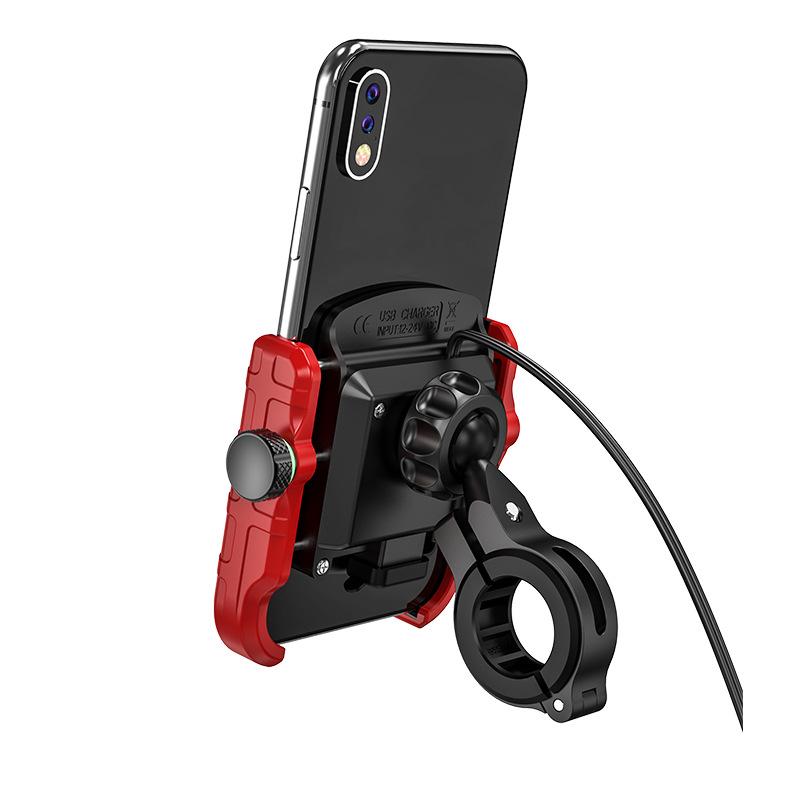 Держатель для телефона на мотоцикл, зарядное устройство, разъем USB/QC 3.0 с выключателем, водонепроницаемый на 360°, зарядное устройство USB, алюминиевый руль/зеркало для просмотра телефонов с диагональю 3,5–6 дюймов