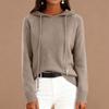 Women's Fashionable Long-sleeved Solid-color Pullover Hooded Knitted Sweater Top