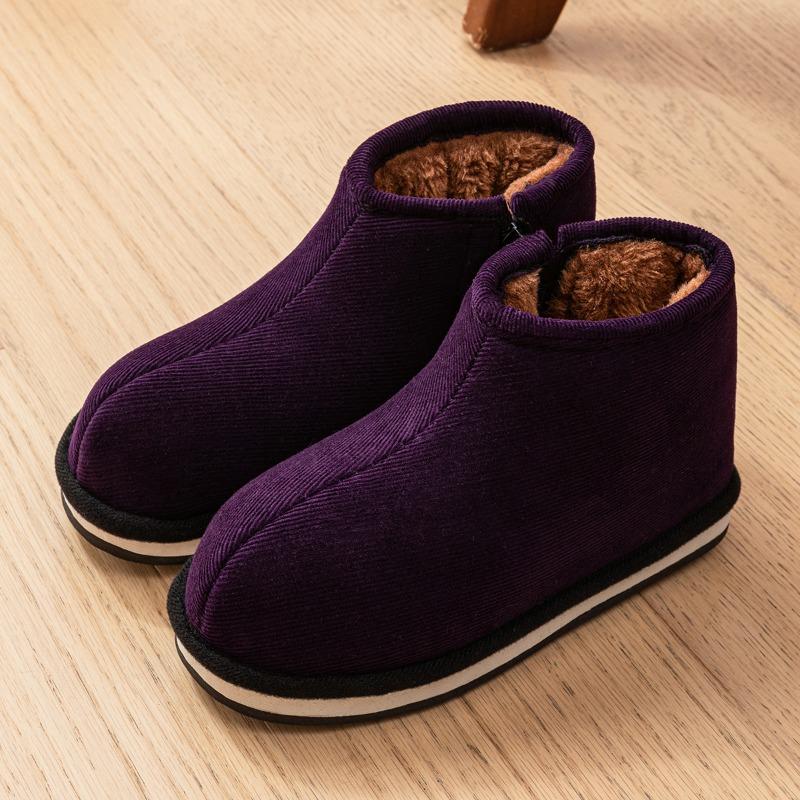 Elderly Slippers Snow Cotton Shoes Autumn and Winter Women's Indoor Home Non-slip Warm Thick-soled Medium and Old Cotton Slippers Women