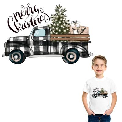 Грузовик, рождественские железные нашивки, толстовки с капюшоном Parches Ropa, термопресс, аппликация, наклейки для одежды «сделай сам», нашивки на одежду, детский подарок