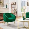 Кресло-акцент, кресло-бочка Alden Design с золотыми металлическими ножками, зеленое кресло-туалет, гостевой диван для гостиной