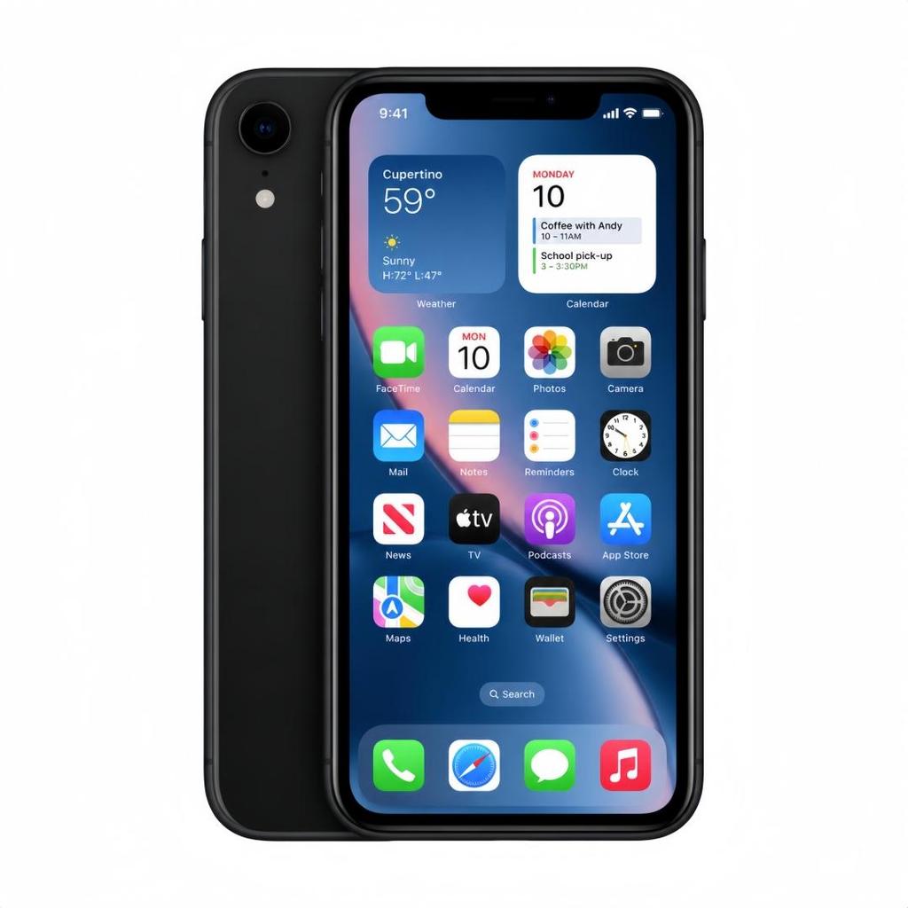 Восстановленный Apple iPhone Xr 6,1'' 3 ГБ ОЗУ 64 ГБ ПЗУ Черный 4G LTE Разблокированный смартфон с одной SIM-картой