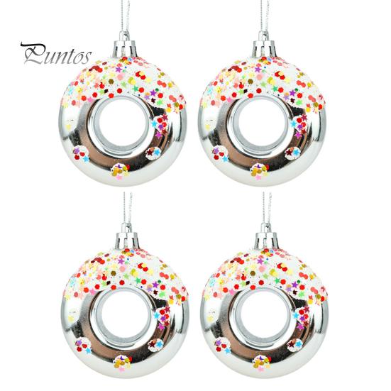 4 шт. рождественские украшения, подвески в виде пончиков, подвесные украшения для рождественской елки, реквизит для вечеринки, подвеска, домашний декор