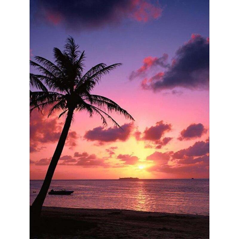 5D DIY Алмазная картина Комплект Кокосовая пальма Алмазная вышивка Стразы Украшения для дома