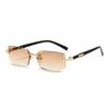 Rimless Sunglasses Rectangle Fashion Popular Women Men Shades Small Square Sun Glasses For Female Male Summer Traveling