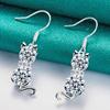 925 Sterling Silver Fox Zircon Earrings For Women Charm Jewelry