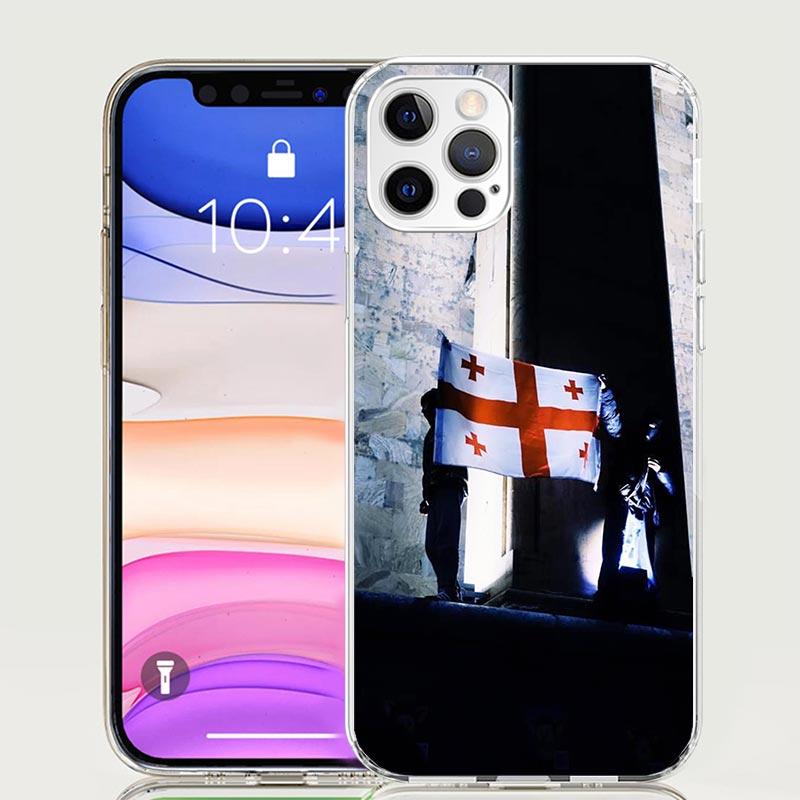 Georgia Flag Phone Case for Apple iPhone 17 Air 16 15 Plus 14 + 13 Mini 12 11 Pro Max 7 8 SE 16Max Soft Shell Cover Coque 17 Air
