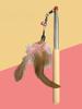 New detachable feather replacement head, cat teaser stick, pet supplies, telescopic pole with bell, interactive cat toy