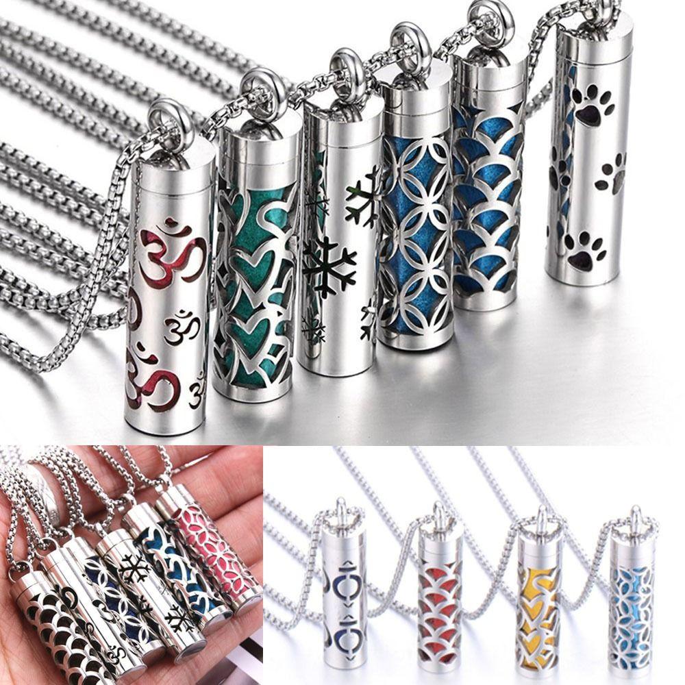Aroma Jewelry Perfume Oils Necklace Silver Color Locket Perfume Necklace Jewelry Accessories