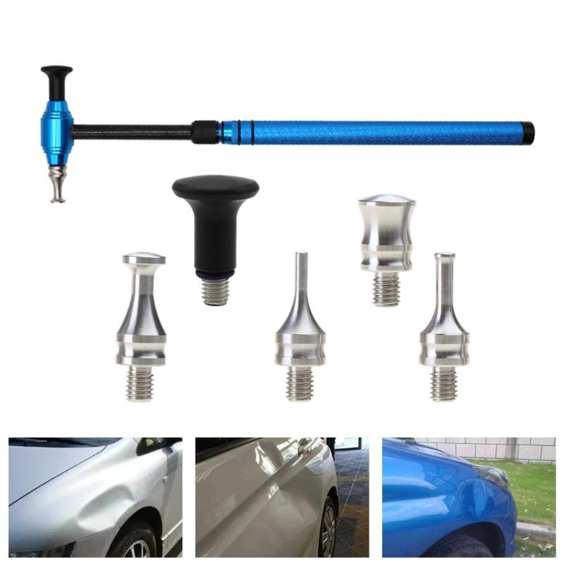 Инструменты для ремонта вмятин Нескользящий молоток с головками Инструменты для постукивания Набор для удаления вмятин без покраски Молоток для постукивания