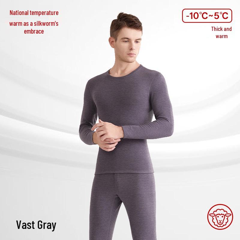 Женский термокомплект из кашемировой смеси с теплогенерирующим эффектом, с круглым вырезом: Антистатичное, Приятное к коже, Осенне-зимнее нижнее белье