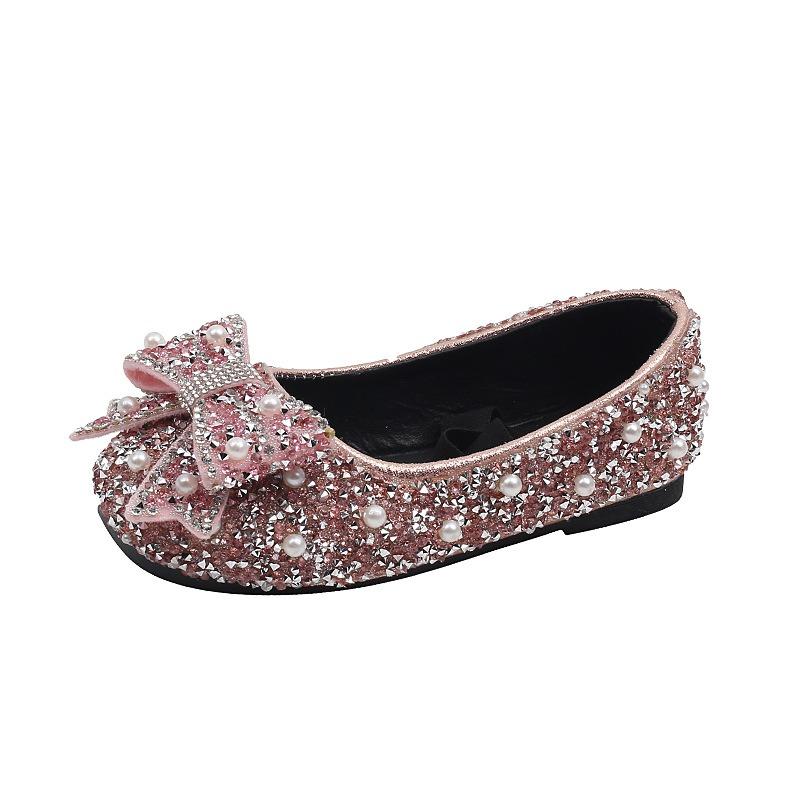 Детские туфли принцессы Single Shoes из кожи для выступлений